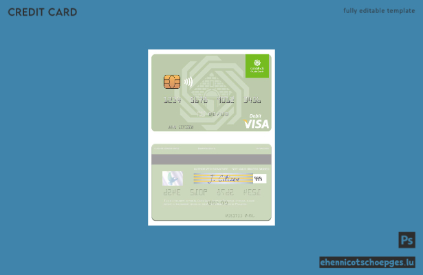 Beispielvorschau der Palästinensischen Al Quds Bank Visa-Debitkarte